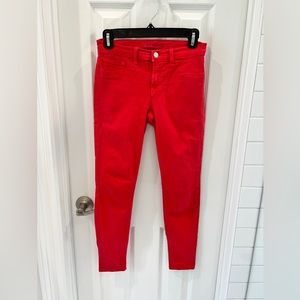 J Brand red jeans in size 25. Medium rise. Good (not great) condition.
